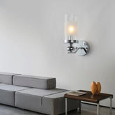 Cylindrical Shade Silver Modern Glass Chandelier - Clowas